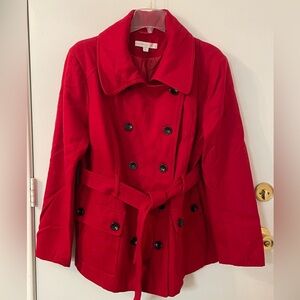 NY&Co Red Peacoat XL